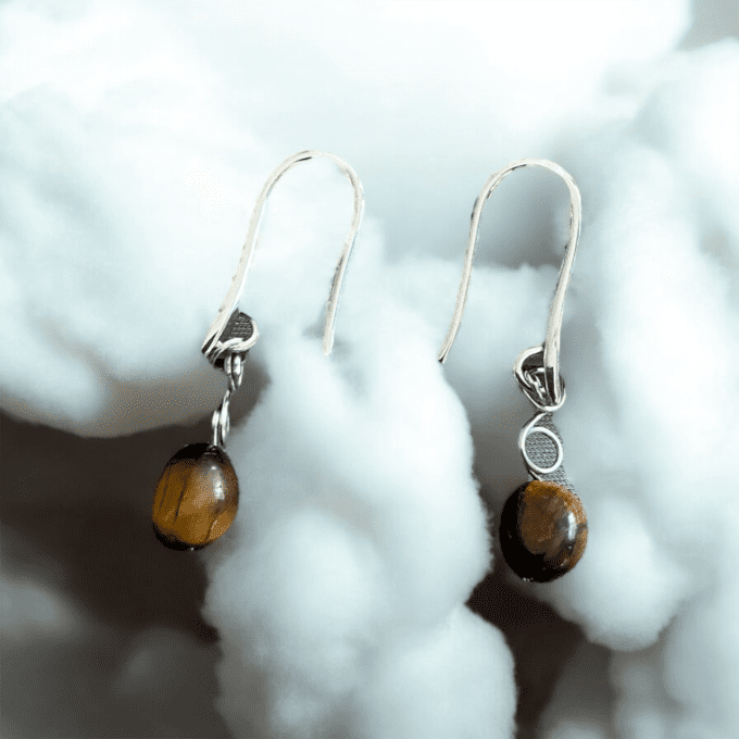 Boucles d’Oreilles en Oeil de tigre