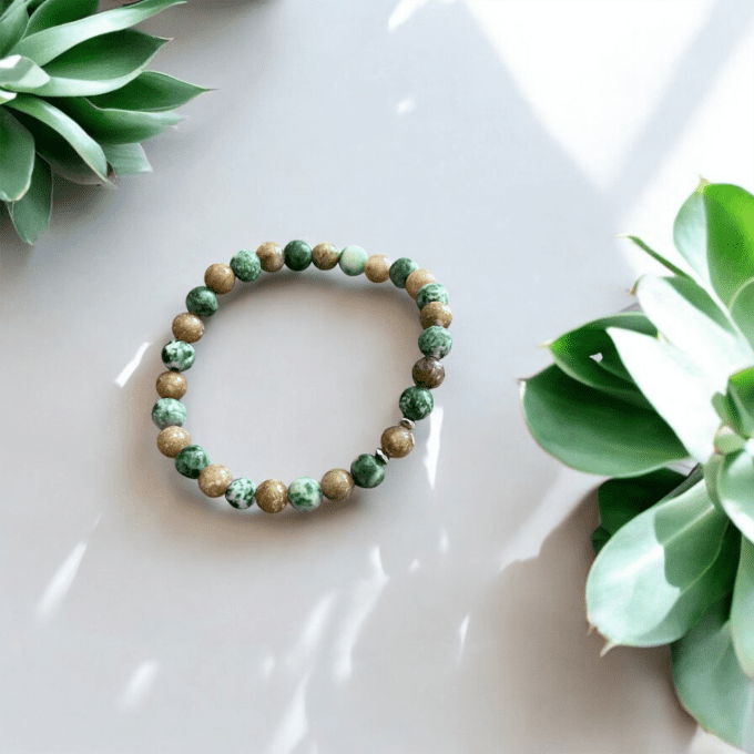 Unakite et Skarn vert 6mm